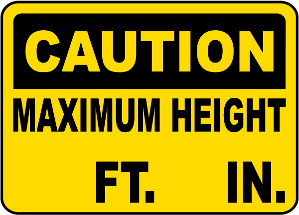 WS981 CAUTION MAXIMUM HEIGHT 2 2M  METRES RESTRICTION WARNING OVERHEAD SIGN