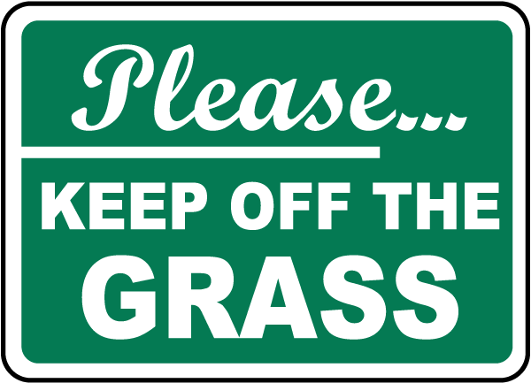 Please Keep Off Grass Aluminium Composite Safety Sign 200mm x 135mm x 3mm. 