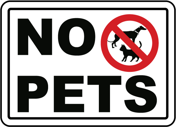 No Pets Allowed Pack 10 Hy-Ko Plastic Sign 