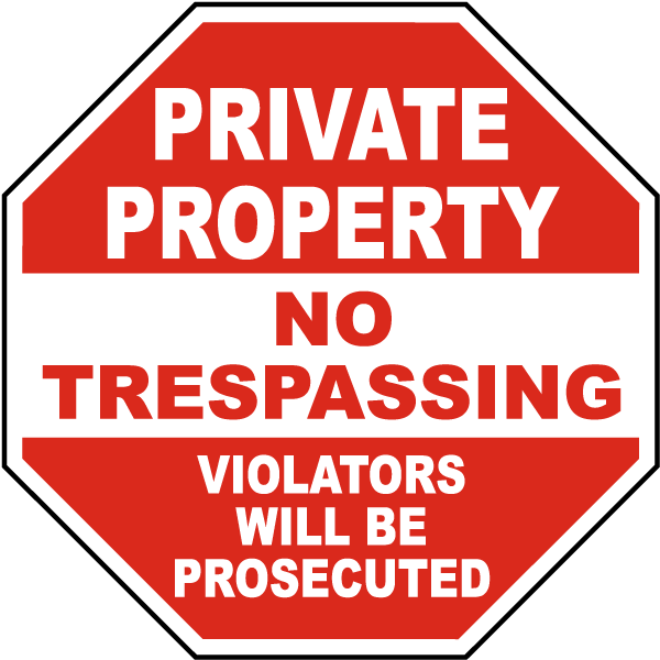 8 Pack Large Black, White Private Property No Trespassing Sign 12 X 12 Inch