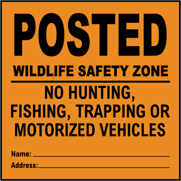 Orange Posted Wildlife Safety Zone Sign - Claim Your 10% Discount