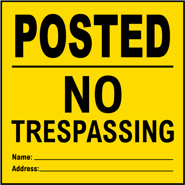 Hy-Ko Yellow Posted Private Property No Trespassing Sign 11x11 ◇ for sale online 