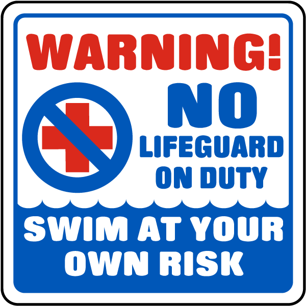 No Lifeguard On Duty Swim at Your Own Risk Sign Wood Sign 