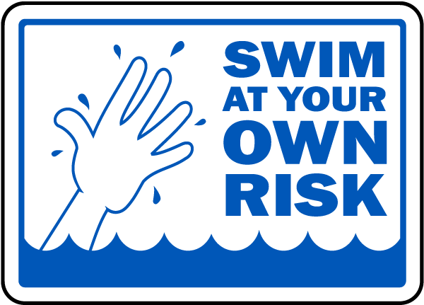 DL-8*12 inch Swimming Pool Rules Signs Swim at Your Own Risk Sign 