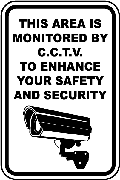 Surveillance Sign 8.5" x 12" Plastic White 