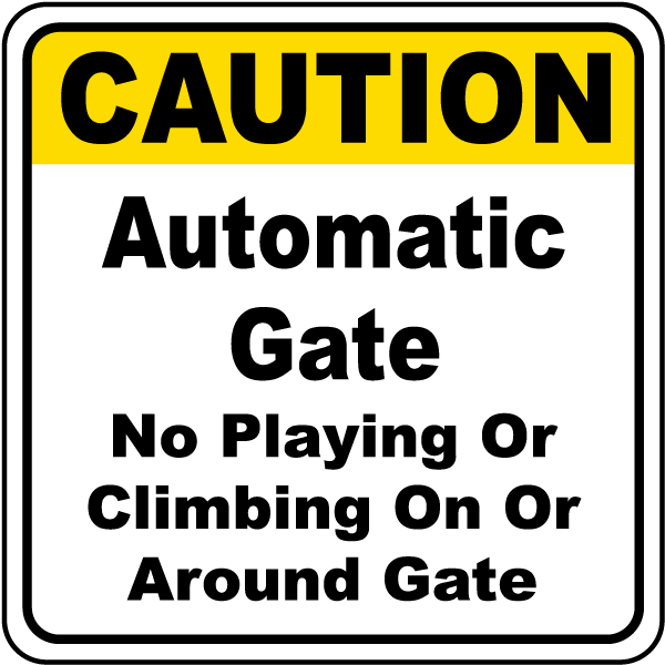 Metal Sign Great Aluminum Tin Sign 8x12 inches Automatic Gate Do Not Push or Climb on Gate White Red Funny Yard Decorative Signs for Outdoors Home Metal Aluminum Sign