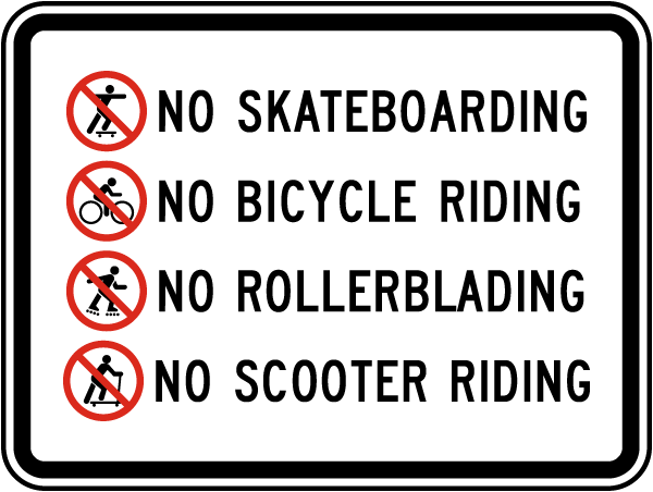 Easy Mounting,... No Skateboarding Sign 10" x 14" Industrial Grade Aluminum 