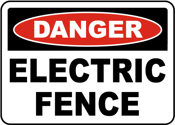 WARNING ELECTRIC FENCE SIGNS STICKERS X 2 