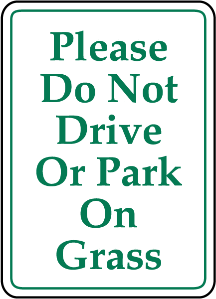 #A NO PARKING ON GRASS Warning Metal Aluminum Sign