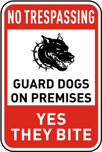 V6SECU0011 VAT Invoice Supplied Guard Dogs Sign 