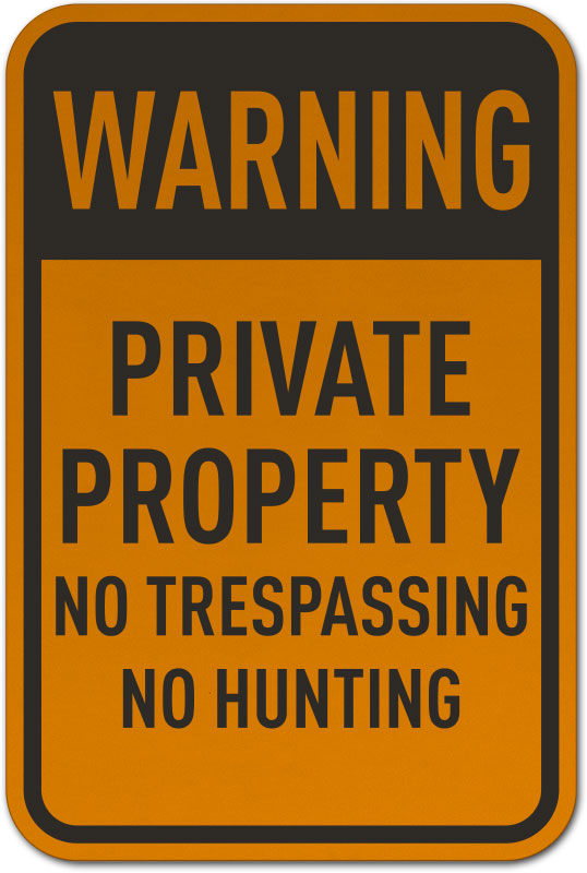 PRIVATE PROPERTY NO TRESPASSING dibond or plastic sign or sticker 300mmx100mm 