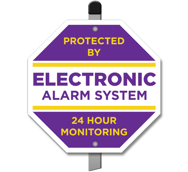 Protected by Electronic Alarm System Yard Sign F8104 - by SafetySign.com