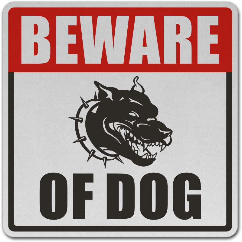 BEWARE OF DOG Coroplast SIGNS 12x18 w/Grommets NEW- 2 Security 