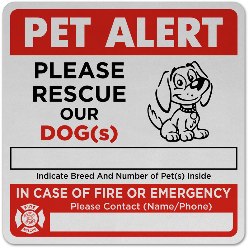 Please Rescue Our Dog with Contact Information Sticker F8122
