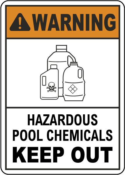 x 24 in. Pool Sign Danger Chemical Storage Area 18 in 
