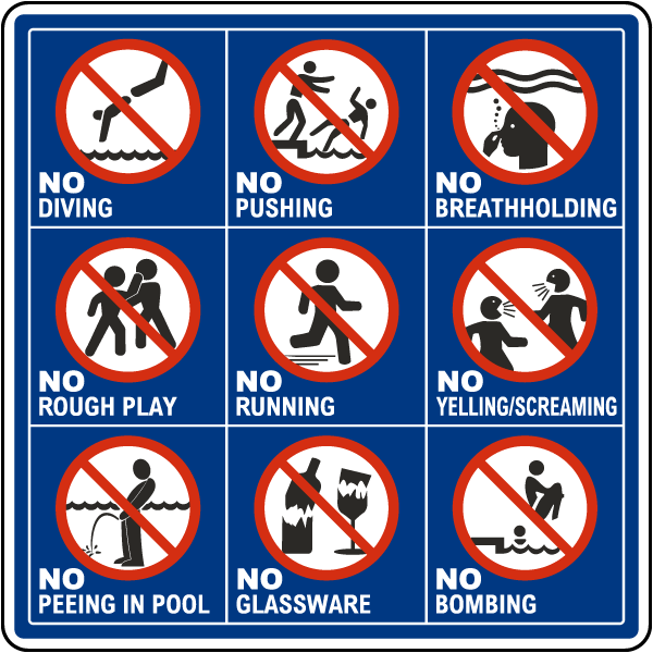 No Diving No Jumping No Running SignHeavy Duty Sign or Label OSHA Notice 