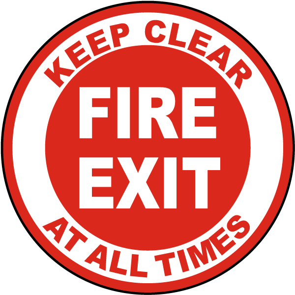 Pack of 4 Fire Exit Keep Clear 85mm x 85mm Plastic Sign or Sticker 