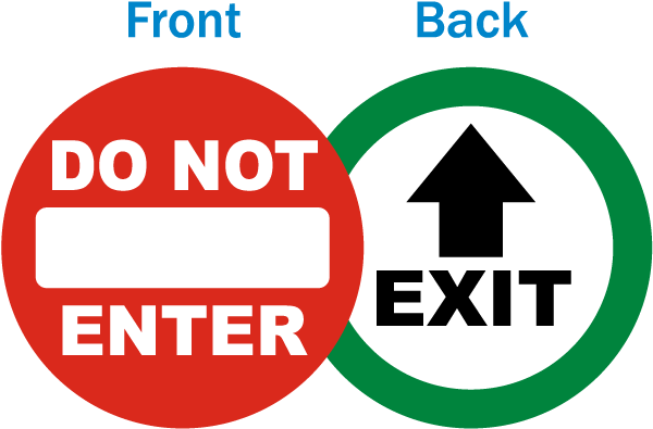 Enter & Do Not Exit Glass Door Decals Stickers Labels Entry Safety PAIR 