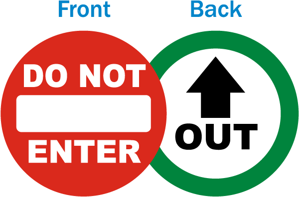 DO NOT ENTER IF DISPLAYING SYMPTOMS OF CD-19Adhesive Vinyl Sign Decal STOP 