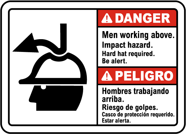 Danger Men Working On Machine Safety Sign 