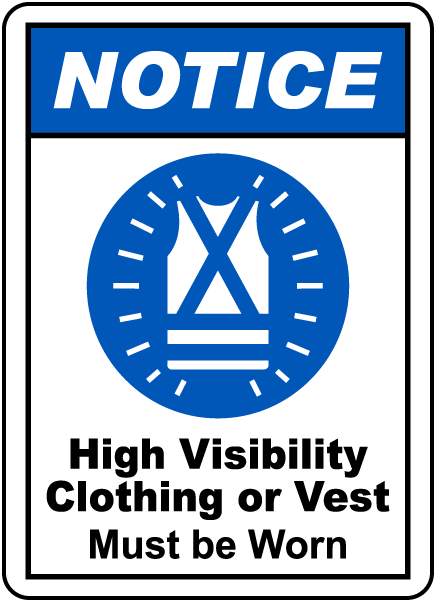 Aluminum Sign Safety Vest Required 14 x 10 14 x 10 Lyle Signs S-9780-AL-14 SmartSign Safety First Bilingual 