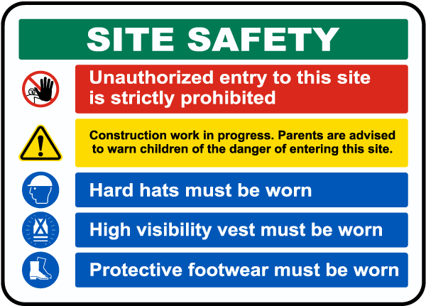 Site Safety Dangerous Work In Operation PPE Must Be Worn Safety Sign 