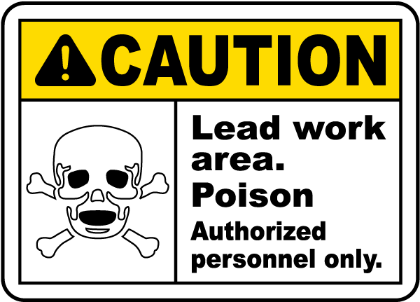 Warning Sign 7"x10" Safety Sign Bilingual Warning Lead Work Area Poison 