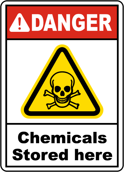  Danger  Chemicals Stored Here Sign  G4882 by SafetySign com