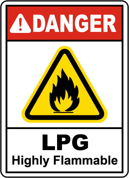 Highly Flammable LPG health and safety Double Pack Hazard Warning Diamonds 