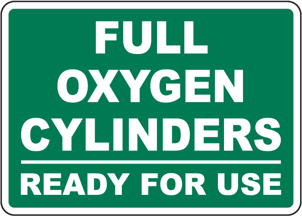 ComplianceSigns Plastic Full Oxygen Cylinders Sign 10 X 7 in with English... 