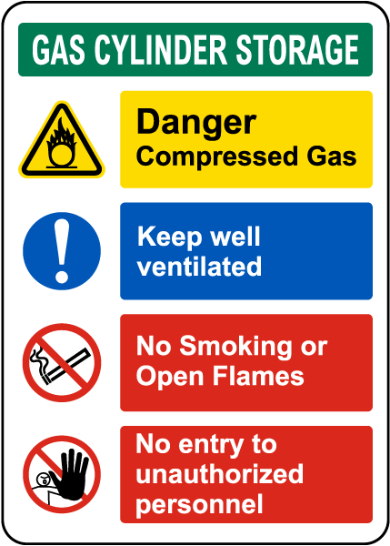 Danger Cylinder Storage Area Safety Sign 