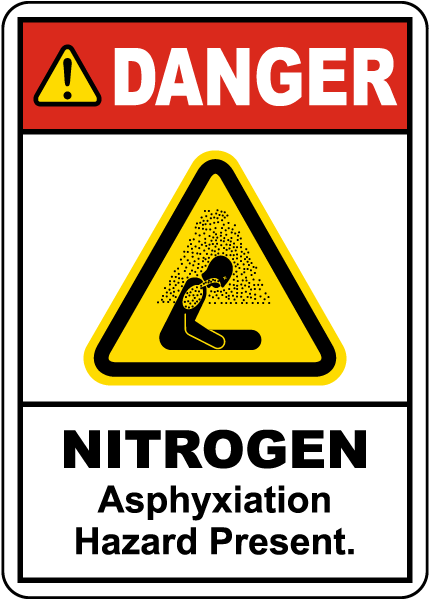 WT022 NITROGEN GAS ASPHYXIANT SIGN EXCLAMATION MARK WARNING CAUTION DANGER 
