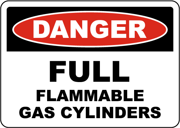Danger gas main below Safety sign 