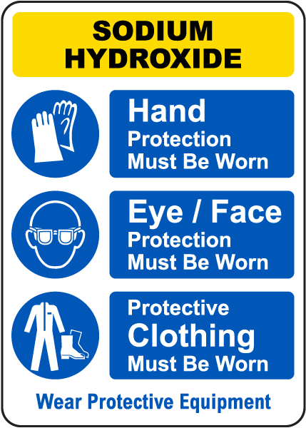 Sodium Hydroxide Wear Protective Equipment Sign - Get 10% Off Now