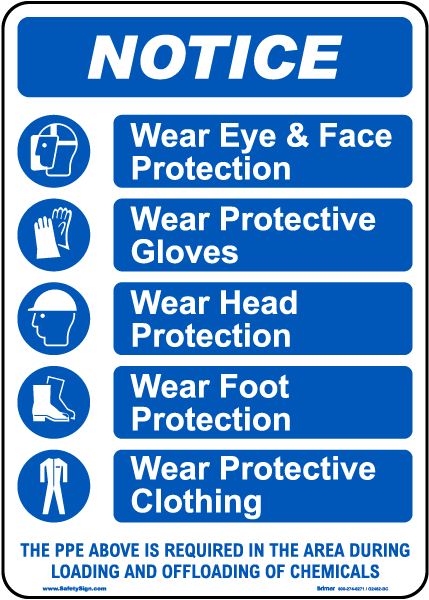 Notice PPE Required Sign - Save 10% Instantly