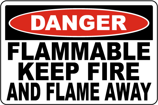 thumbnail image 2 of LEETPRINTS 'FLAMMABLE KEEP FIRE AWAY' Laminated Vinyl Decal - Multiple Industries 2 of 2