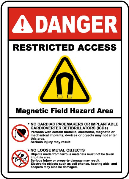 marked emulering hvile Magnetic Field Hazard Area Sign - H1555