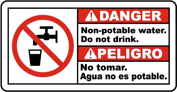 VARIOUS SIZES SIGN & STICKER OPTIONS DANGER DO NOT DRINK THIS WATER SIGN 