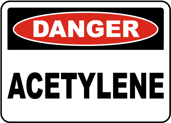 Metal/Aluminium Health & Safety Warning UV Print Sign Danger Acetylene Sign 