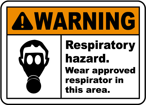 Brady 128625 ANSI Z535 Sign 10 Weight 14 Height LegendWear Respirator to Protect Your Lungs Black and Yellow on White 