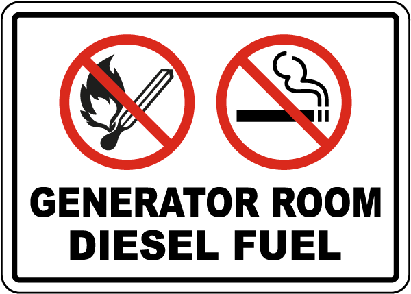 Generator Room Diesel Fuel Sign - Fast Shipping, Shop