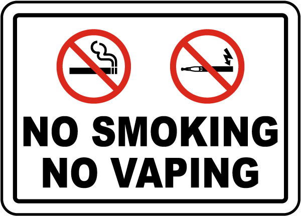 Order No Smoking No Vaping Sign - 10% w/ Discount