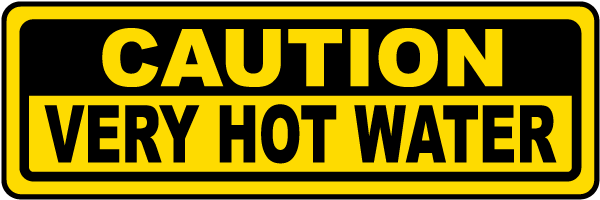 Caution Very Hot Water Sticker D3661 