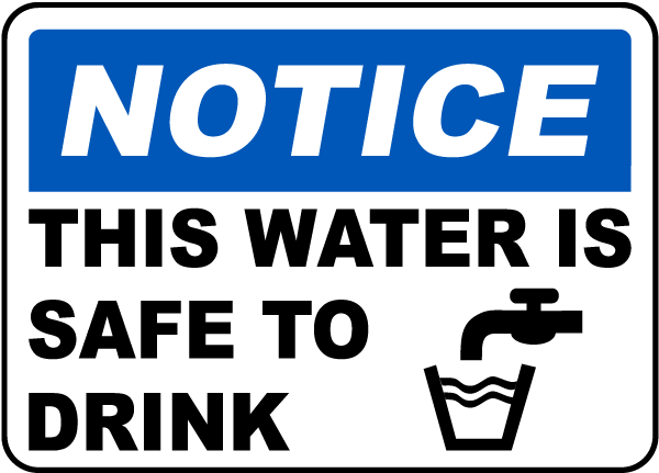 DRINKING WATER CATERING SIGN 300x100mm RIGID PLASTIC SAFETY DIY RETAIL SHOP 
