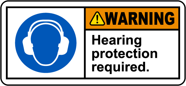7 X 10 Warning Sign Legend Hearing Protection Required In This Area Brady 83722 Self Sticking Polyester 