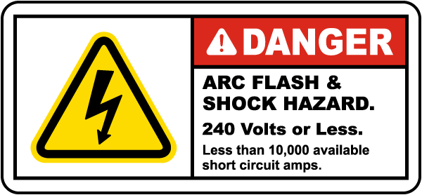 Danger 240 volts electricity Safety sign
