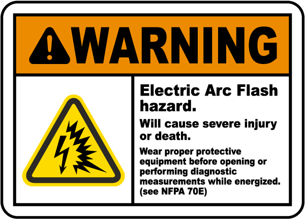 Electrical Shock Hazard Decals Warning Labels Stickers Electrical Arc Flash 12 