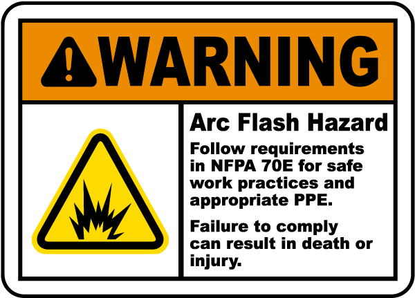 "Arc Flash Hazard" CUSTOM Arc Flash Safety Warning Label  Vinyl Sticker 