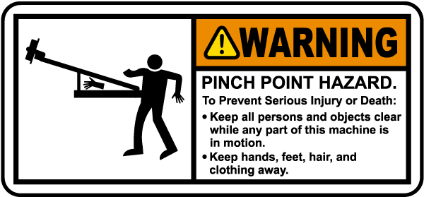 Pinch Point Hazard Label J5617