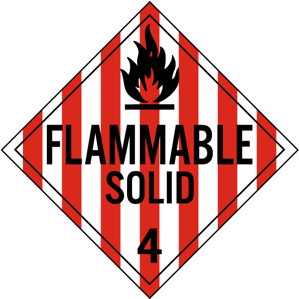 PEEL & STICK FLAMMABLE SAFETY SIGNS 10 3/4" X 10 3/4" 